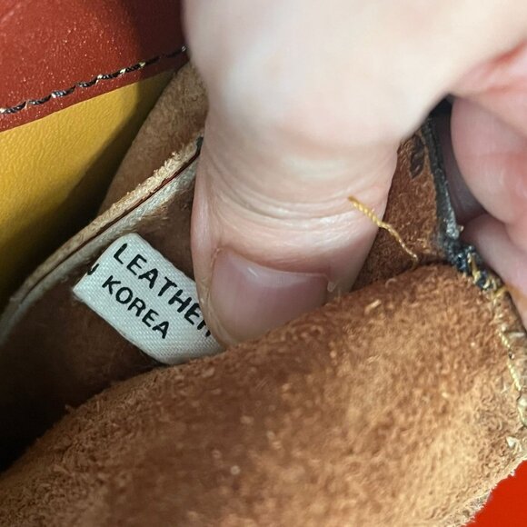 70's Vintage Leather Envelope Clutch in Rust - Picture 6 of 8